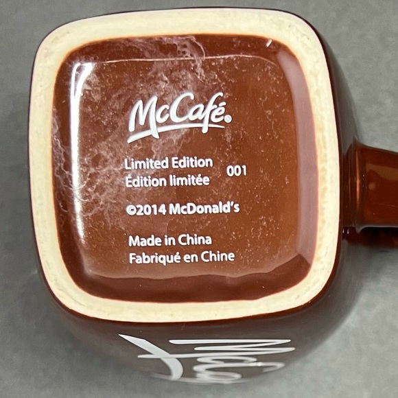 McDonalds McCafe Limited Edition 001 2014 Coffee Mug Cup - Brown Ceramic - Picture 3 of 4